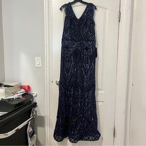 Ankira Midnight Blue Sequin Maxi Dress
